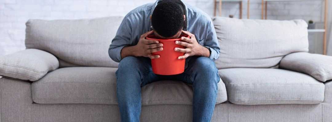 Image of man showing signs of distress and disorientation from wasp dope use