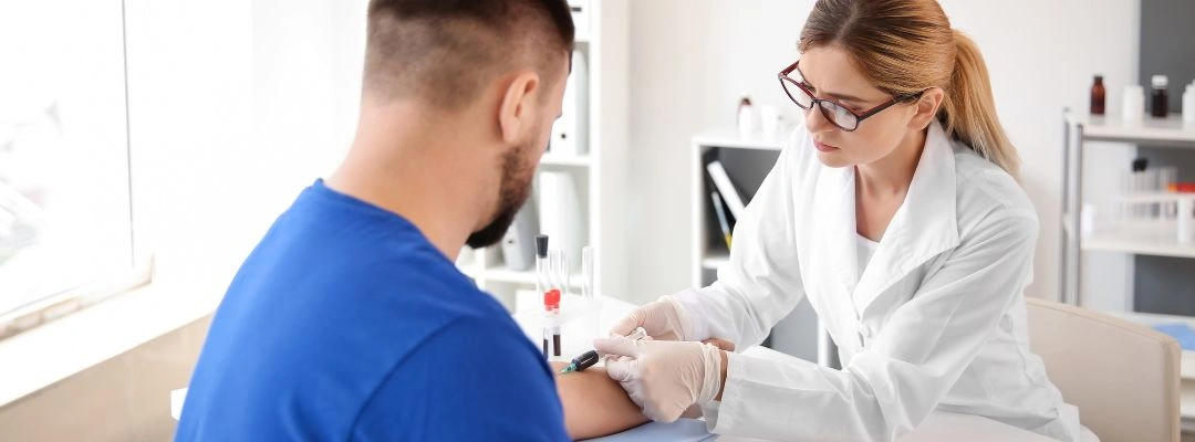 Medical professional assisting a patient during detox for wasp dope addiction
