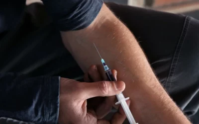 IV drug use and syringe illustrating risks of substance injection, Purpose Healing Center.